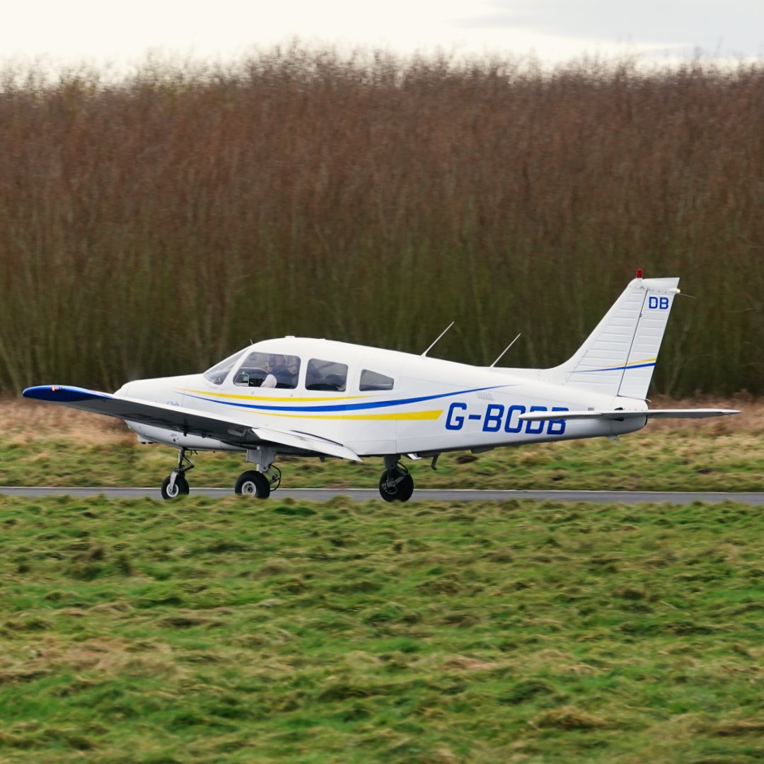 Sherburn Aero Club Piper PA-28-161 Cherokee Warrior II G-BODB departing Sandtoft Airfield for Sherburn Airfield 20.1.24.  #sherburnaeroclub #piper #piperaircraft #piperpa #piperlovers #pa28 #pa28a #piper28 #piperpa28 #piperpa28warrior #pa28161 #pipercherokeewarrior161