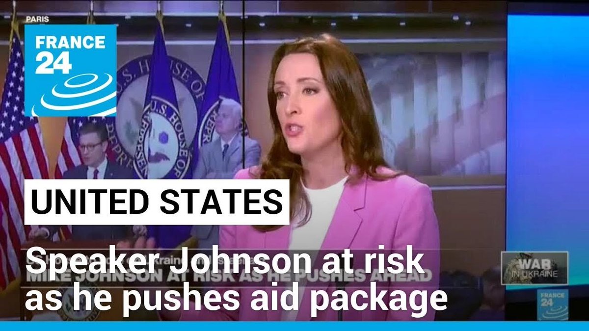 ▶️ US House Speaker Johnson at risk as he pushes Ukraine, Israel aid package f24.my/AGhh.x