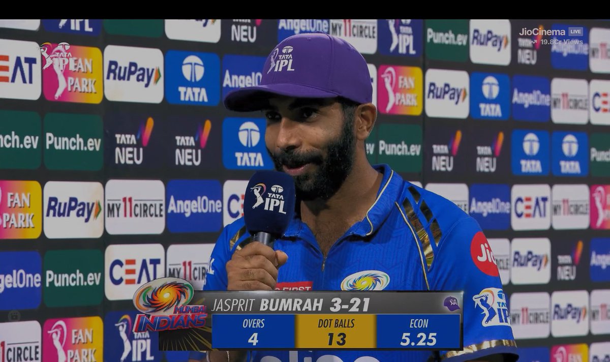 - Purple Cap. - POTM vs RCB. - POTM vs PBKS. Jasprit Bumrah - The GOAT. 🐐