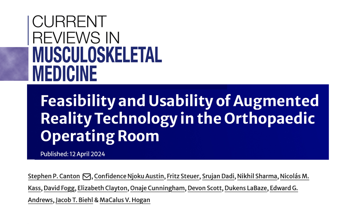 Review examines fundamental elements of augmented reality, highlighting limitations within the field of orthopaedic surgery, and discussing potential areas for development. link.springer.com/article/10.100…