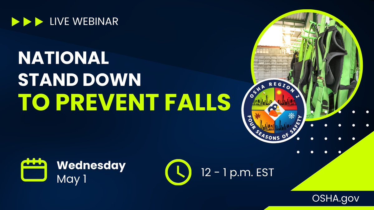 📆 Register now to secure your spot for this New York region event about working safely at heights in the construction industry and preventing falls. eventbrite.com/e/osha-region-…