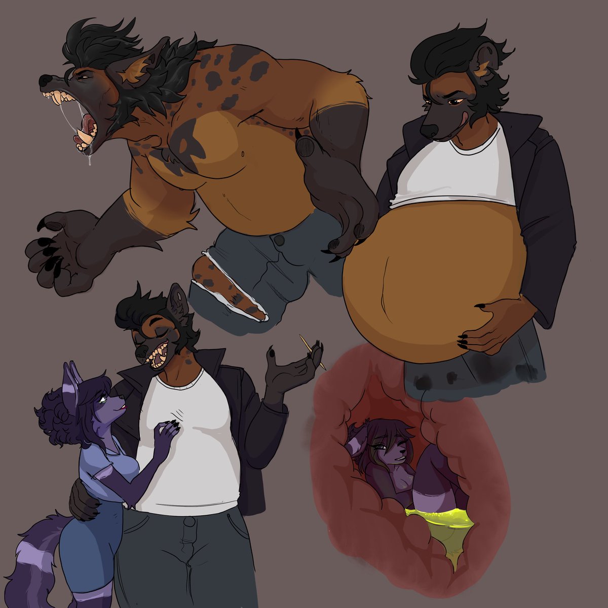 cw: vore Hush and Marcus hit it off a little too well… Marcus: @wrehyena Art: @honeypinejam