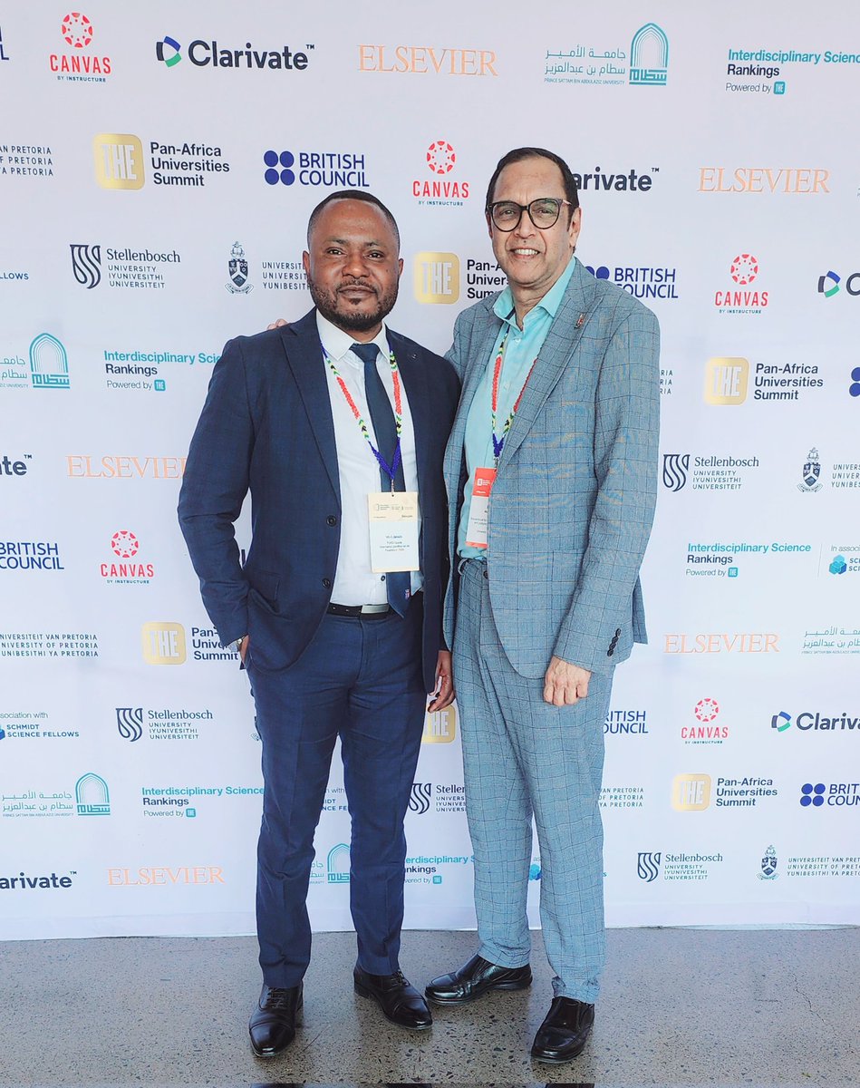 At #THEPanAfrica Universities Summit, with leaders from 32 countries, we engaged in productive discussions on the 'Future of African Higher Education'. It was also great to catch up with Prof Sunil Maharaj, VP @UPTuks, on collaboration for mutual advancement with @Uni_Rwanda