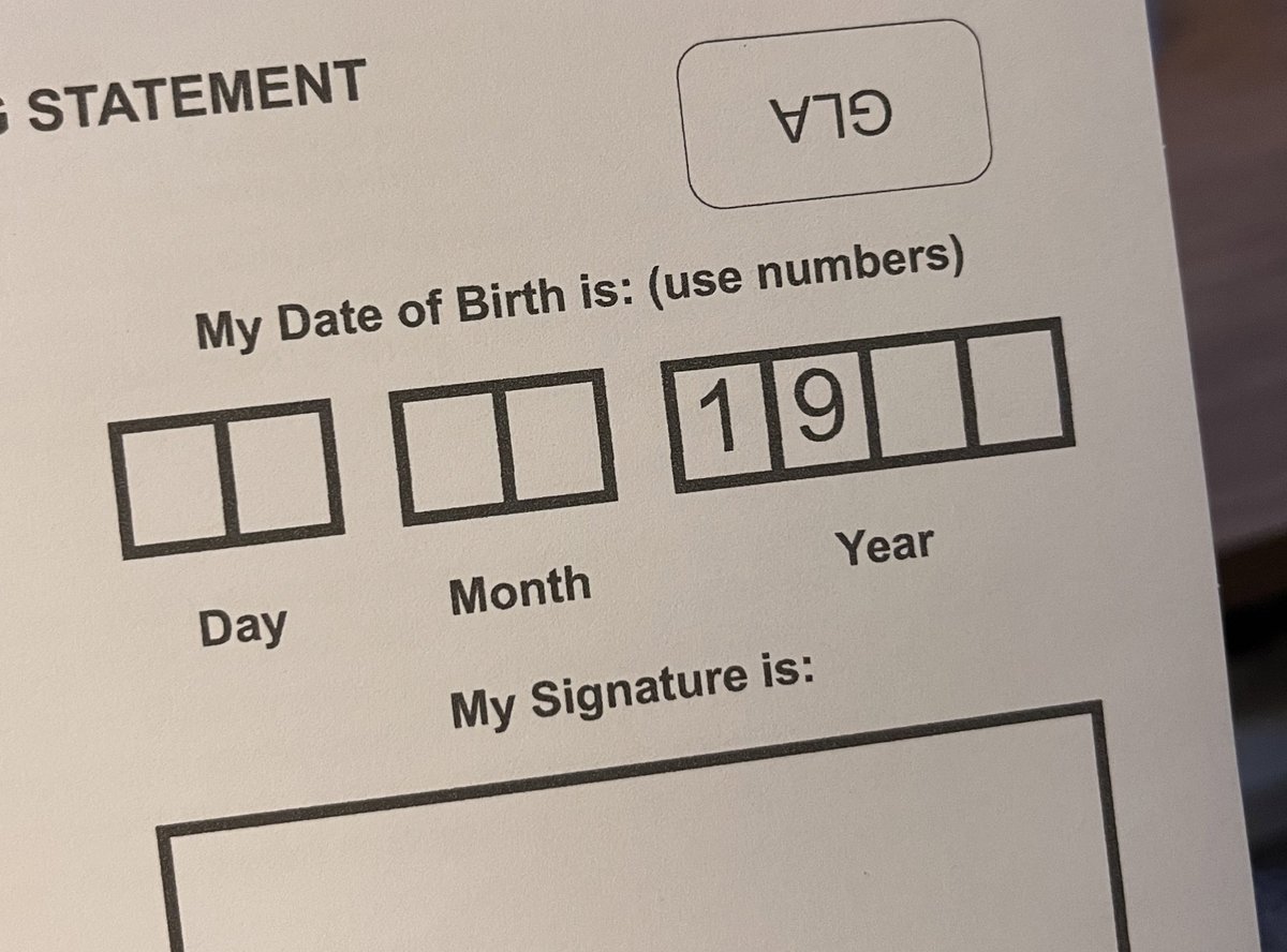 Just received my postal vote - anyone know why they’ve put the date of birth starting with ‘19’? Did someone not realise you can be 18 and born in 2005?!