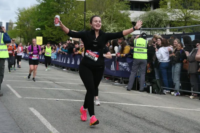 Sponsored by @StellaArtoisUK … the best and only way to finish running 26.2miles 🫡🍺 #manchestermarathon2024