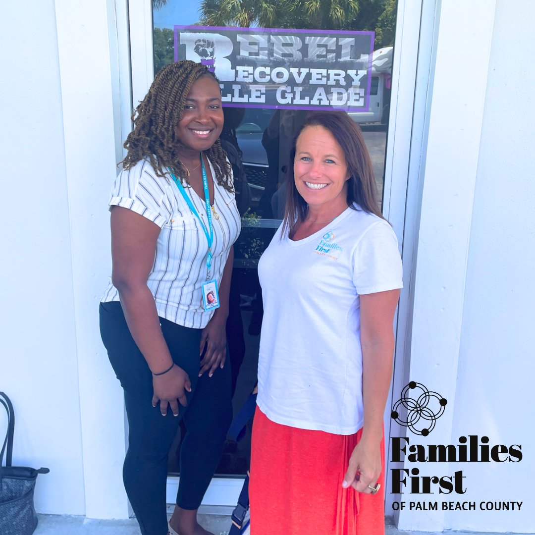 FamiliesFirstPB's tweet photo. Melissa Wijngaarde, our Maternal and Infant Mental Health Director, and Islande from our TOPWA program attended the ribbon-cutting ceremony on April 18 to celebrate the grand opening of Rebel Recovery's Belle Glade RCO location.
#FamiliesFirstPBC #TOPWA #StrongInEveryWay https://t.co/p2AXbk1AOY