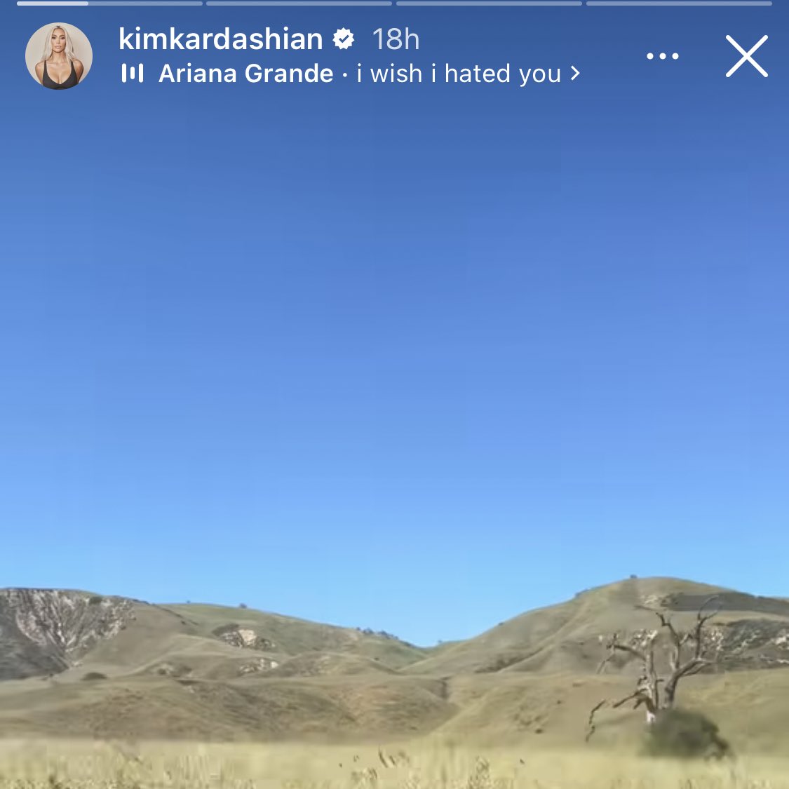 kim kardashian used “i wish i hated you” by ariana grande on her instagram stories