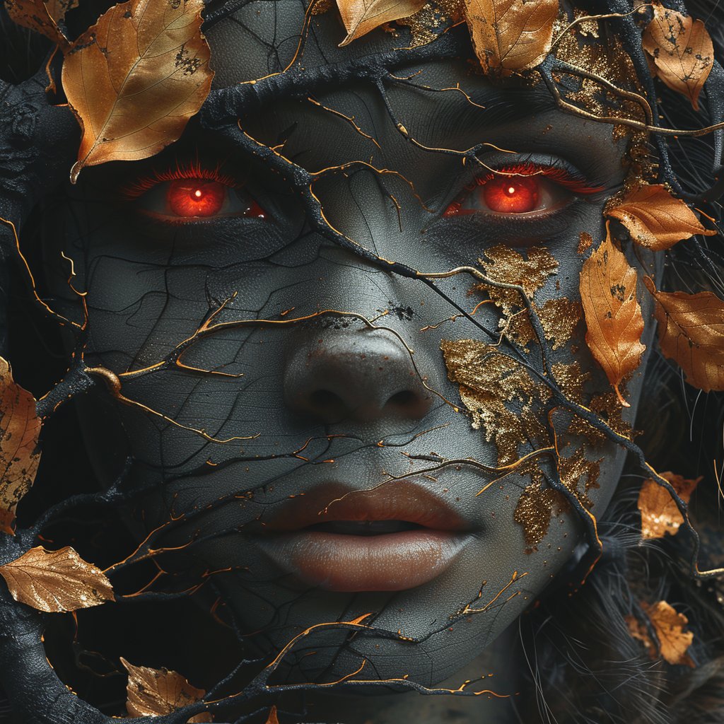 When nature & AI collide 🍂✨ Created this haunting autumnal portrait using #Midjourney. What do you think? #AIart #digitalart #autumnvibes #spookyseason