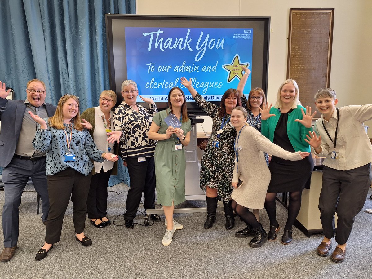 The team behind today's 1st ever Admin and Clerical celebration day in the Board Room. We did it! It was an incredible success, with over 500 people coming to see what it was all about. #adminandclericalday #teamngh