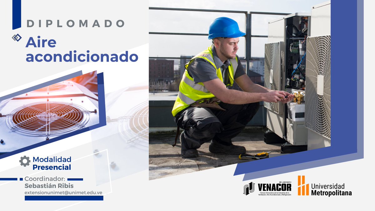 Unimet's tweet photo. 🌬️ ¿Quieres dominar el arte del aire acondicionado? En este diplomado obtendrás las competencias necesarias para aplicar conocimientos en la práctica. 📚🔧 Inicia el 27 de abril | Modalidad presencial ¡Inscríbete ya! https://t.co/brCkIgsWNi En alianza con #VENACOR https://t.co/Ogh2TnsxnP
