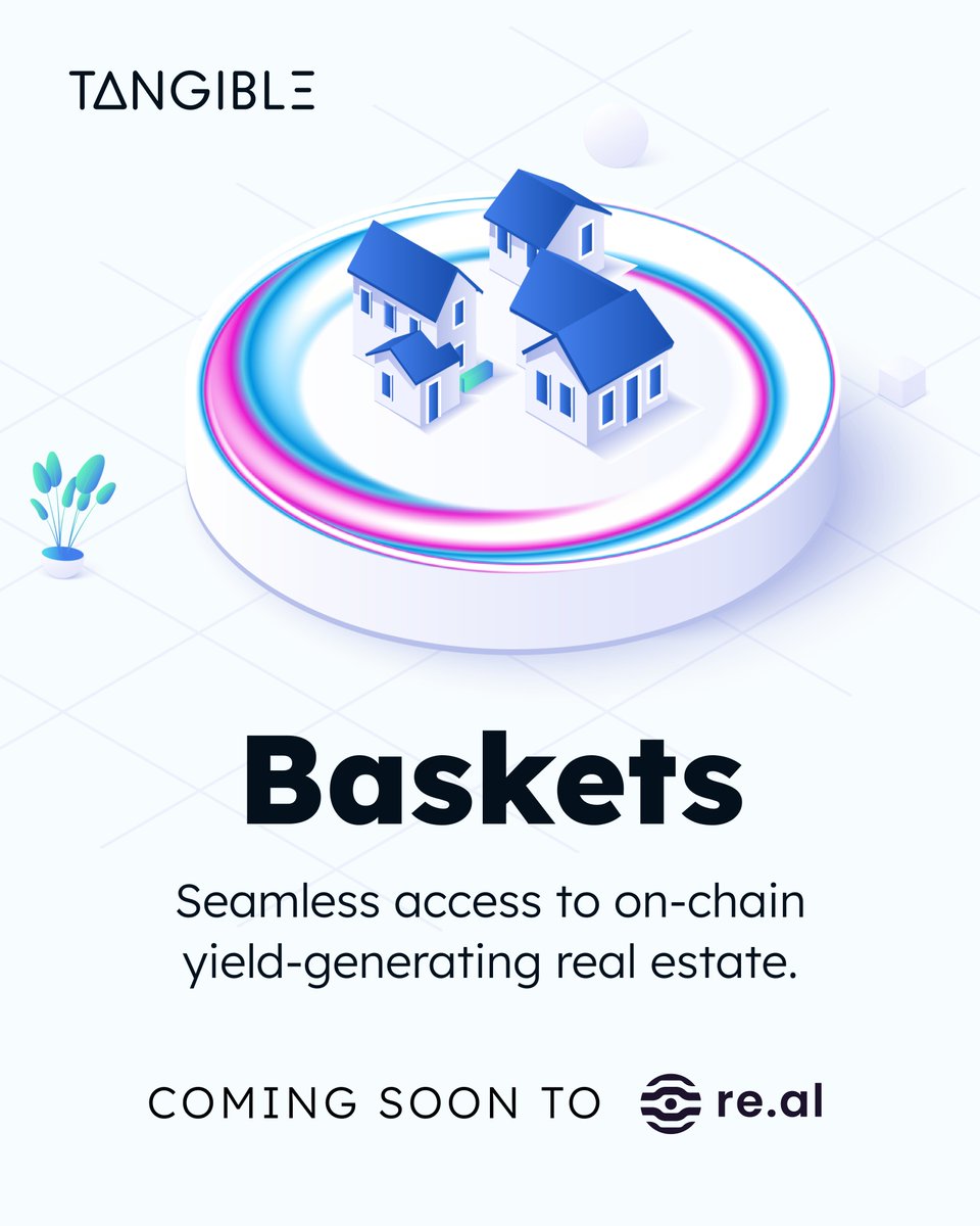 Unlock the power of true tokenization with Tangible Baskets 🗝️📈 Effortlessly diversify your portfolio with rental yield from multiple tokenized properties, and enjoy daily rewards. Now with a single ERC-20 token. Transition from the complexities of traditional real estate