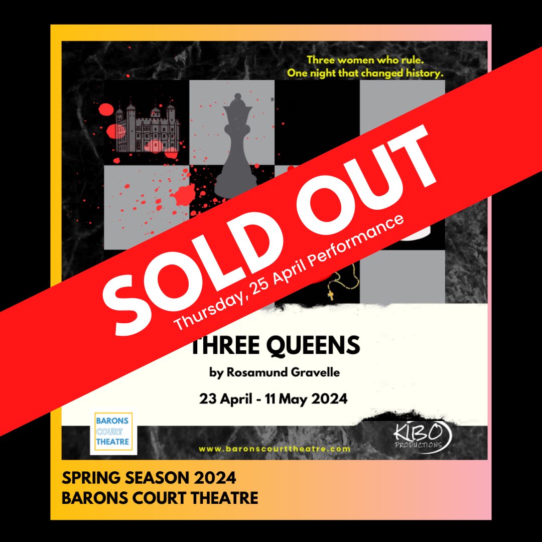 Book now to catch this retelling of Tudor history through a female lens. Three Queens begin the night, but who will live to see the dawn? Find out 23 April - 11 May at Barons Court Theatre 🎟️ baronscourttheatre.com/threequeensros… #Tudorhistory #Tudor #ThreeQueens 👸🏻👸🏽👸🏼