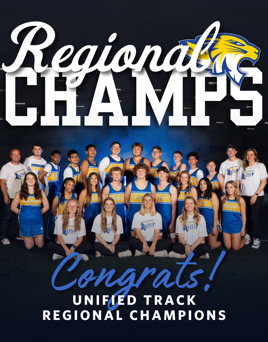 Congratulations to Frenship Unified Track for being named the Regional Champions!🏆 The Tigers are advancing to State for the third consecutive year! Great work! 🥳👏