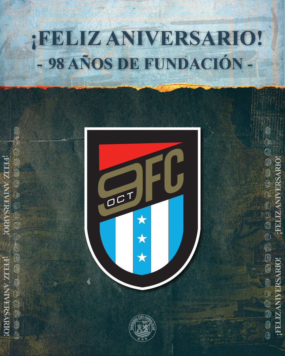 Felicitamos a @9deOctubrefc por sus 9️⃣8️⃣ años de fundación 🥳🤝🏻. #VamosCity #ElEquipoDeLaCiudad