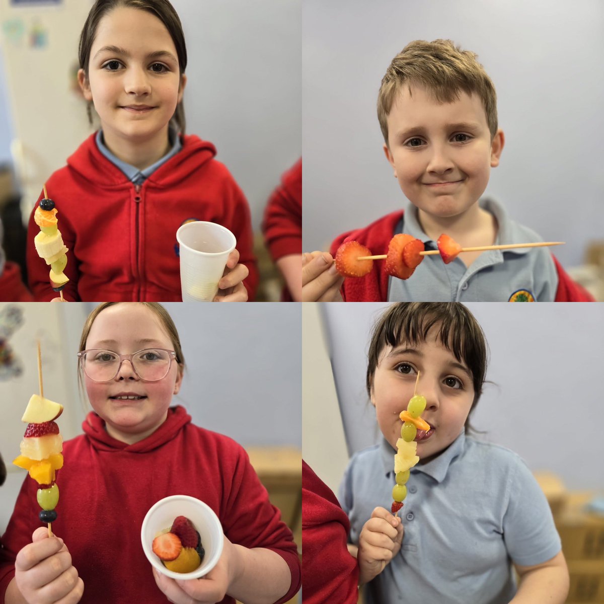 PentrerGraig's tweet photo. Lovely healthy cooking session today , fresh fruits and Greek and honey yoghurt . Lovely to see everyone trying out tastes 
What’s your favourite ?
👩🏻‍🍳🍓🍇🍌🍊🍎🫐🍍 https://t.co/JGg2dCcmFl