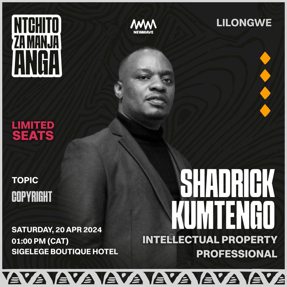 We are excited to have Shadreck Kumtengo, Head of Royalty Distribution at Copyright Society of Malawi. @kumtengo brings over 4 years of expertise in Intellectual Property Policy. Join us at #NZMA2024 as he shares insights on copyright's significance in the music industry.