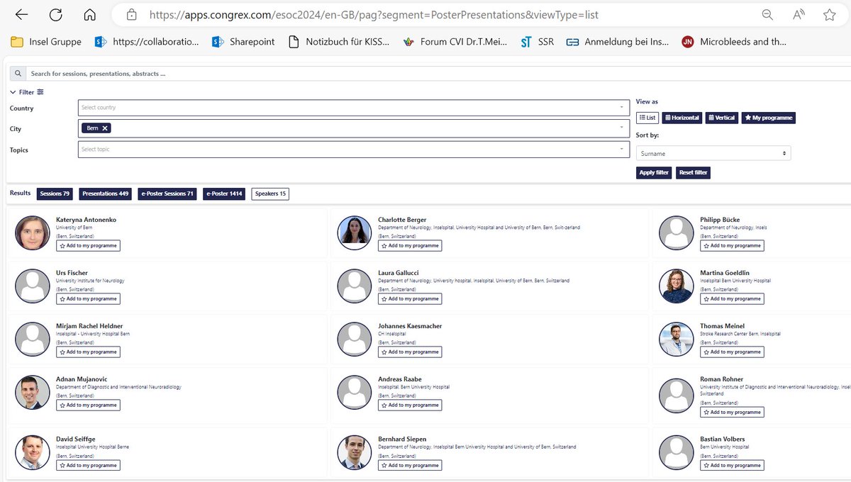 Wow, what a presence of @StrokeBern at #ESOC24 in Basel in a couple of weeks! Looking forward to meet old friends, make new ones and learn from the best colleagues from all over the world!