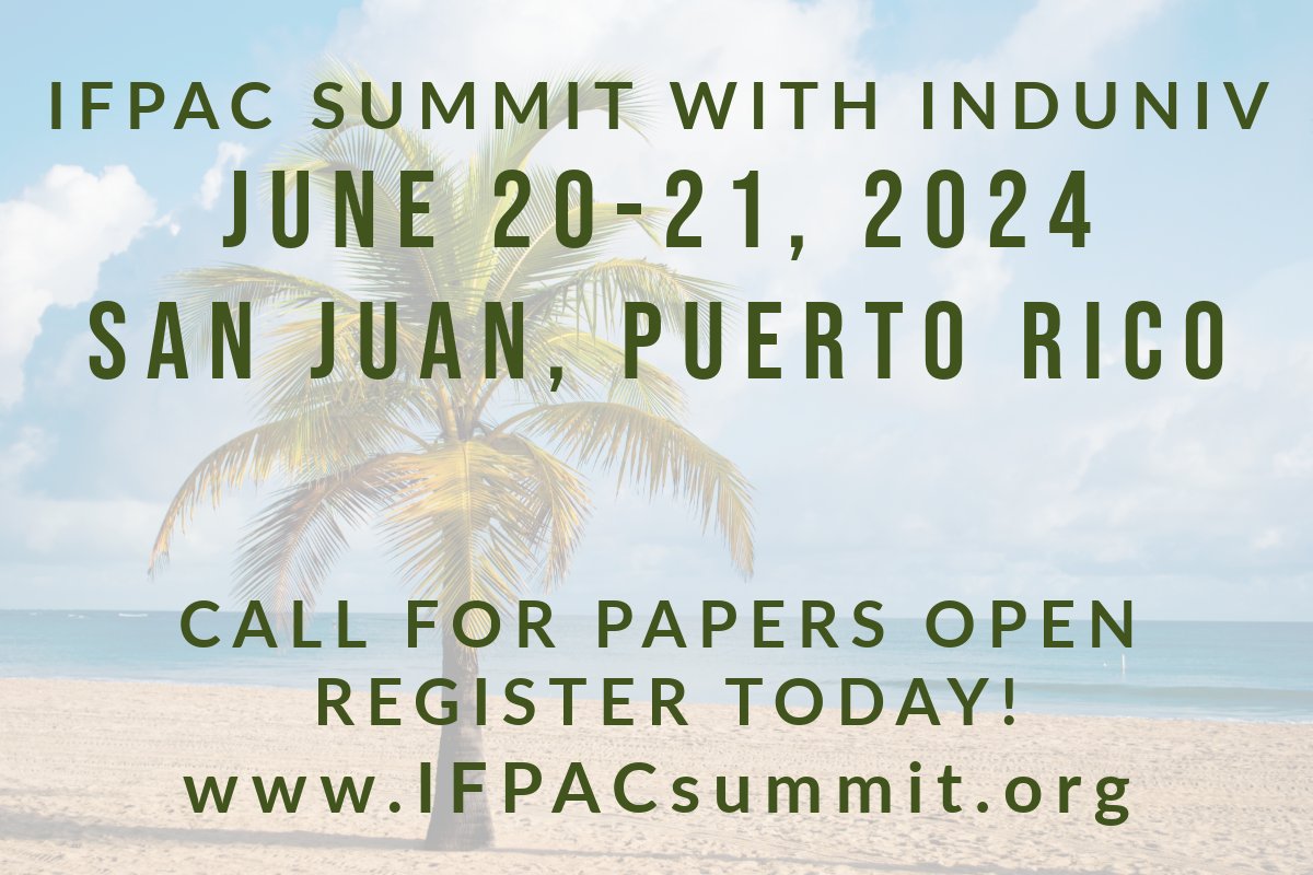 Join us at the IFPAC Summit, June 20-21 in San Juan, Puerto Rico. This retreat-style event covers the latest in advanced manufacturing &amp; control. Call for presentations and registration are open! Learn more at IFPACsummit.org #pharmamanufacturing #biotechnology