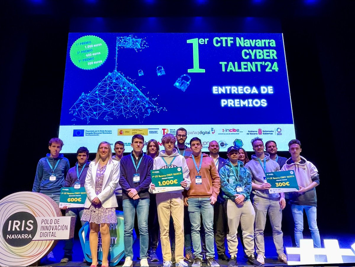 digitalento_na's tweet photo. 🏆 ‘JIJ', ‘Sudoers del mal’ eta ‘Oprogrammation’ taldeek irabazi dute Nafarroako zibersegurtasun arloko lehen erronka #OTDChallenge programaren esparruan
📎 Info: https://t.co/UHRdT59PgS https://t.co/ELfTWdnhfs