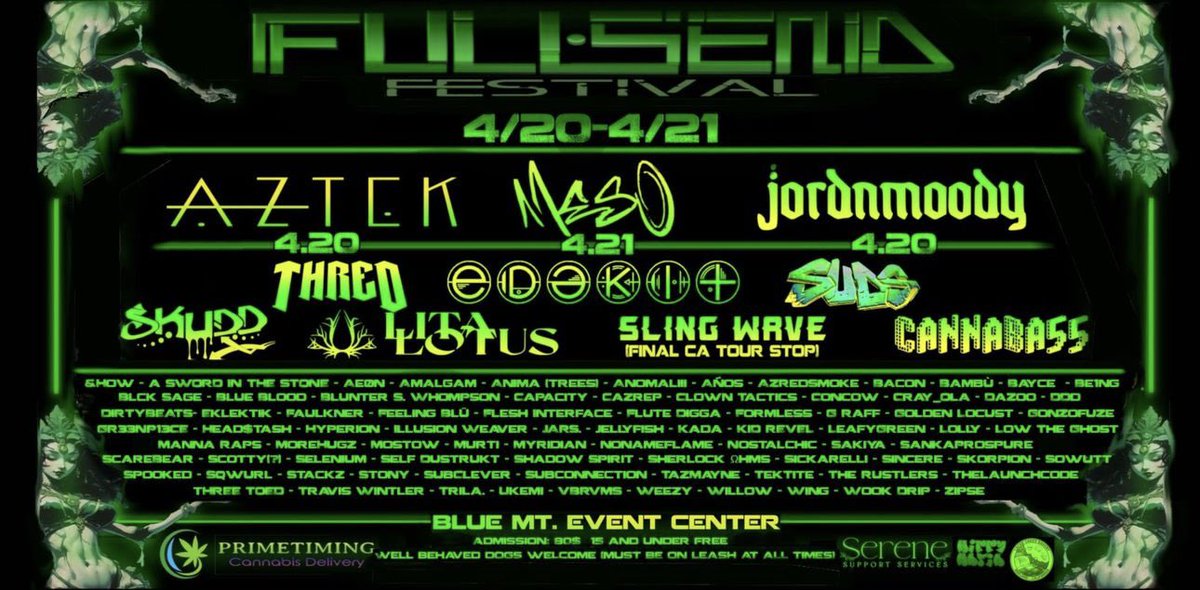 first ever festival headline in norcal this saturday for 4/20 🍃💨