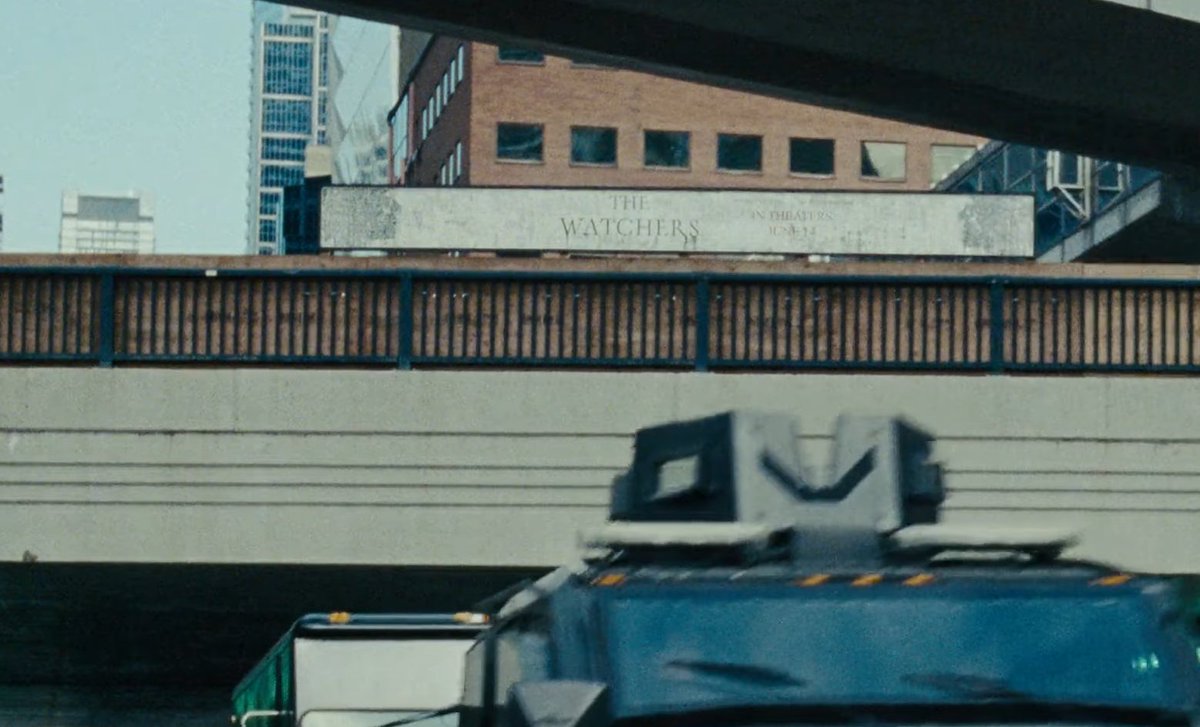 ScottJeschke's tweet photo. @FreddyInSpace,  The billboard for his daughter Ishana's film "The Watchers" was also a fun little easter egg that I noticed. https://t.co/qO3Peq06BP