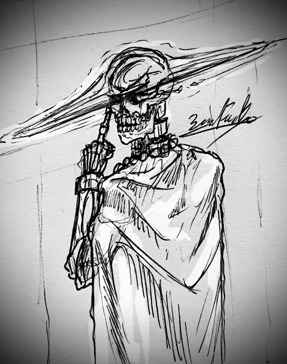 Ocixious's tweet photo. “Shh, this is a library.” #drawing #sketch #lich https://t.co/xRztQjmaGR