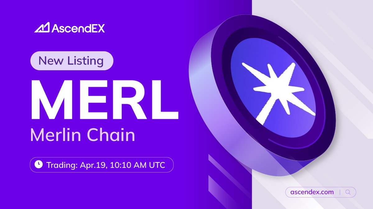 💥AscendEX, Türkiye'nin en büyük @MerlinLayer2 ($MERL) MERL/USDT işlem çifti altında listeleniyor. ✅Yatırılan para: Açıldı ✅Ticaret: Nisan 19, sabah 10:10 UTC ✅Çekilme: Nisan 20 Nisan, sabah 10:10 UTC 📖Proje Tanıtımı ascendex.com/en/support/art… #MERL #AscendEX #Kripto