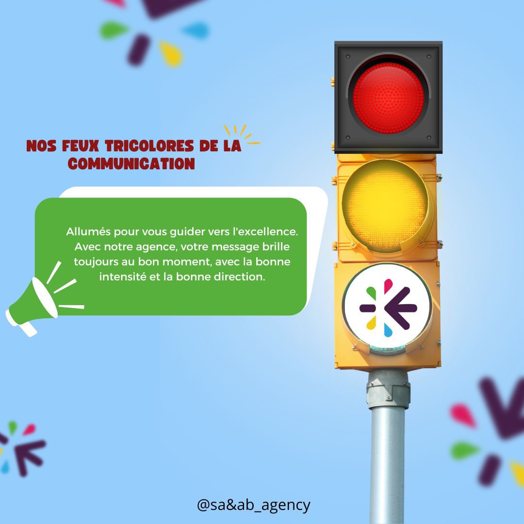 agency_saab's tweet photo. Nos feux tricolores de la communication 🤩
#saab #marketingdigital #socialmedia #communitymanager #Efficacité #solutionsweb #Innovations https://t.co/F0Ma8Fp3gf