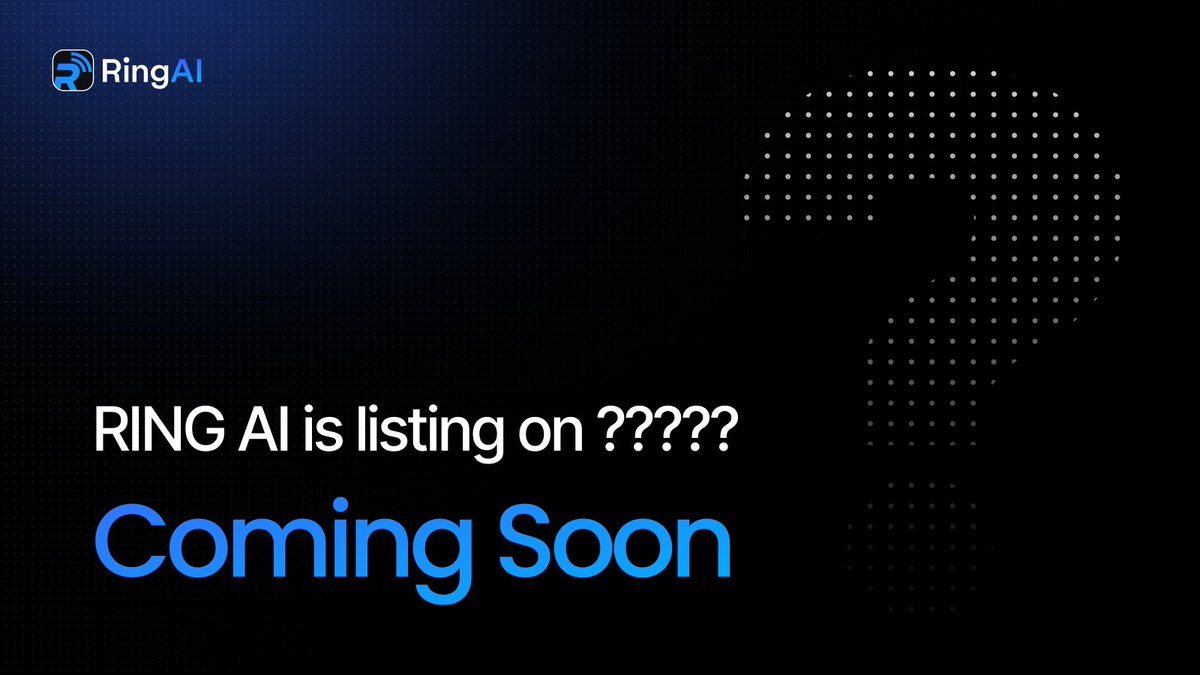 A new exchange listing for $RING is coming next week! Announcement coming Monday 📞