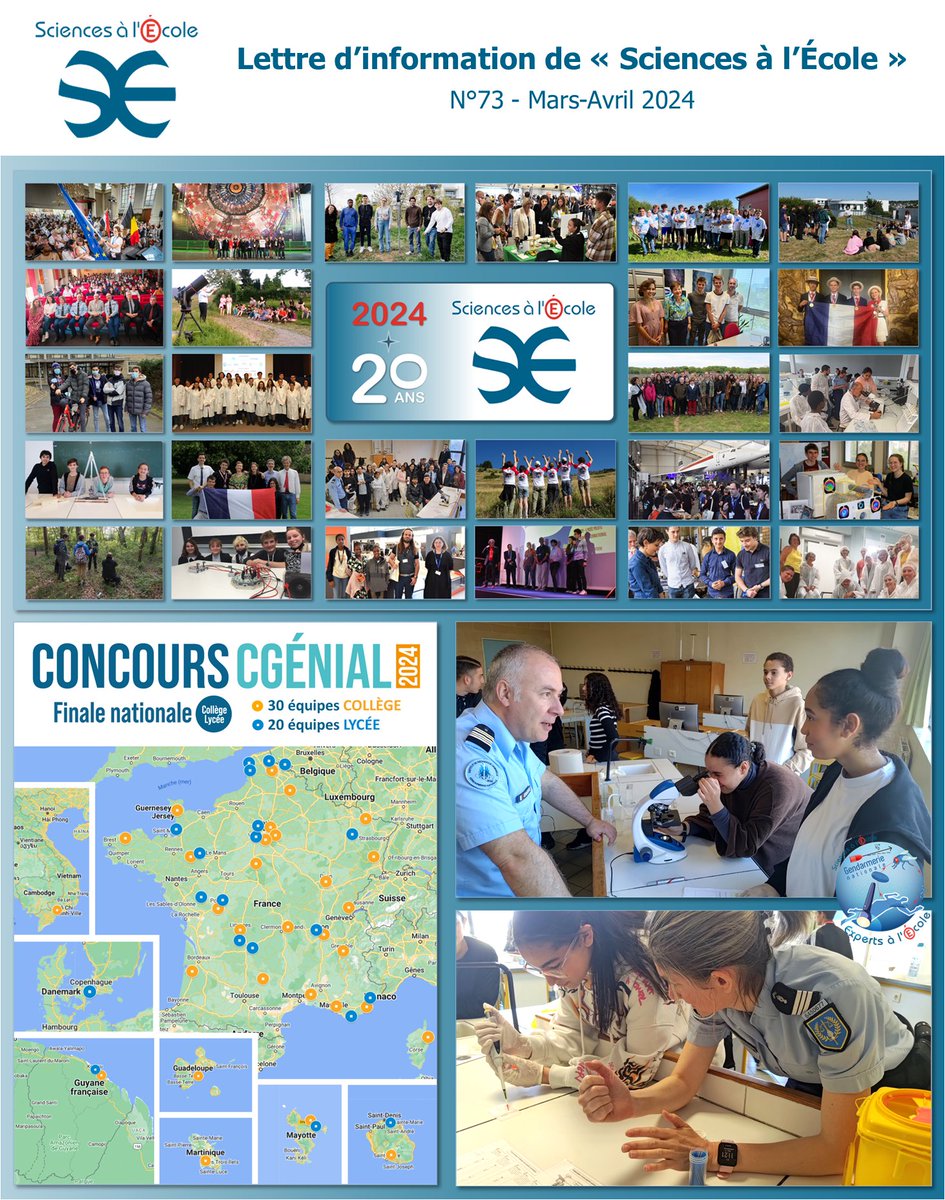 📢La lettre d'info n°73 est parue ! Pour la télécharger et accéder à son contenu interactif⤵️
sciencesalecole.org/archives-newsl…

<a href="/education_gouv/">Ministère Éducation nationale</a> <a href="/sup_recherche/">Ministère Enseignement supérieur/Recherche/Espace</a> <a href="/Obs_Paris/">Observatoire de Paris | PSL</a> #IRCGN <a href="/Gendarmerie/">Gendarmerie nationale</a> @GendarmeriePjgn <a href="/Fond_CGenial/">Fondation CGénial</a> <a href="/CercleFSER/">Cercle FSER</a> <a href="/MAIF/">MAIF</a> <a href="/Casden_BP/">CASDEN</a>