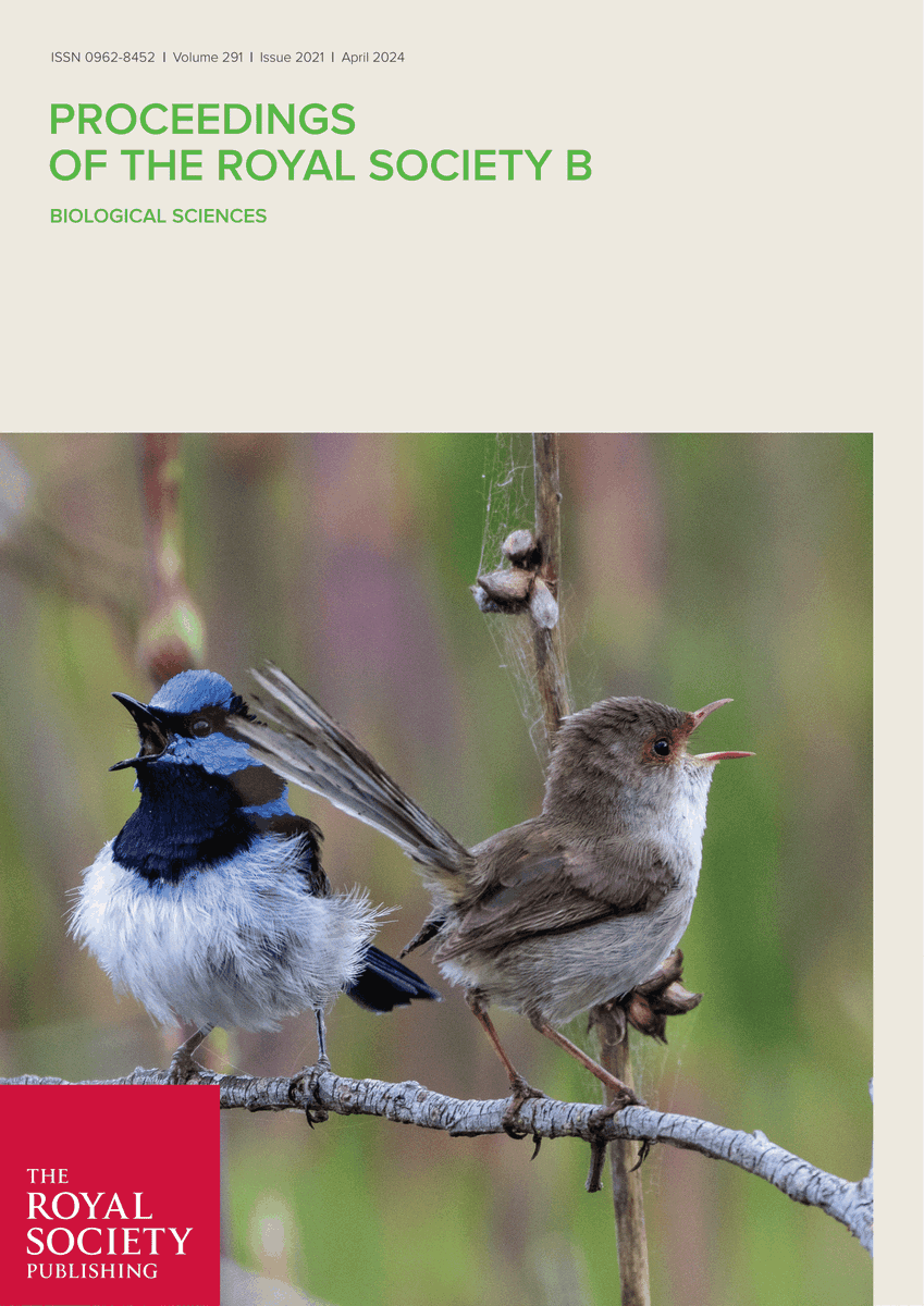Our paper on the role of harshness in driving cooperation in a multilevel society is finally out in the Proceedings B and made the journal cover. royalsocietypublishing.org/doi/10.1098/rs…. Thanks to my supervisors and collaborators @DamienFarine, Sergio Nolazco, Rob Magrath and <a href="/AP_BirdBehavEco/">Anne Peters</a>.