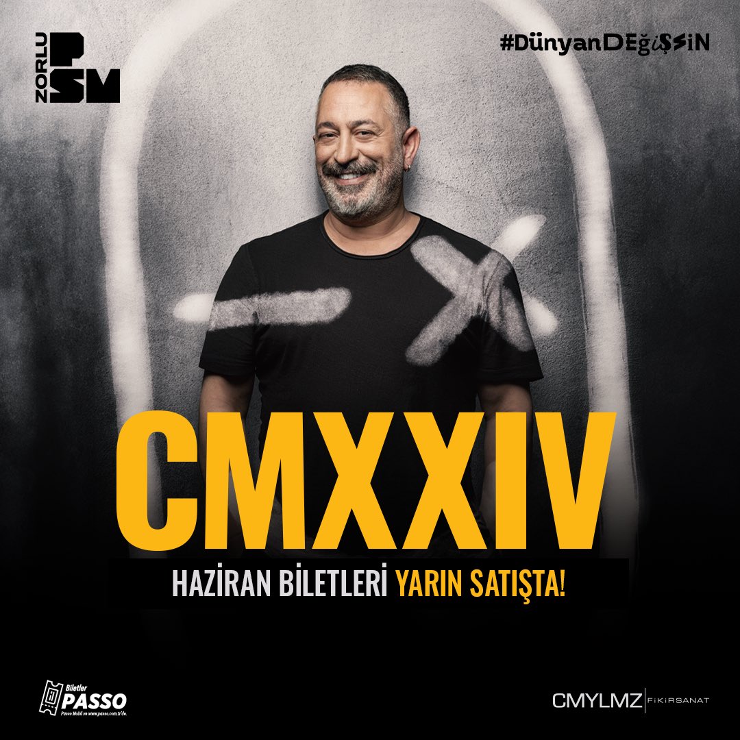 Cem Yılmaz, “𝐂𝐌𝐗𝐗𝐈𝐕” gösterisinin Haziran biletleri yarın saat 13:00’da @passo_com_tr ’de satışta! #DünyanDeğişsin @fikirsanat @CMYLMZ