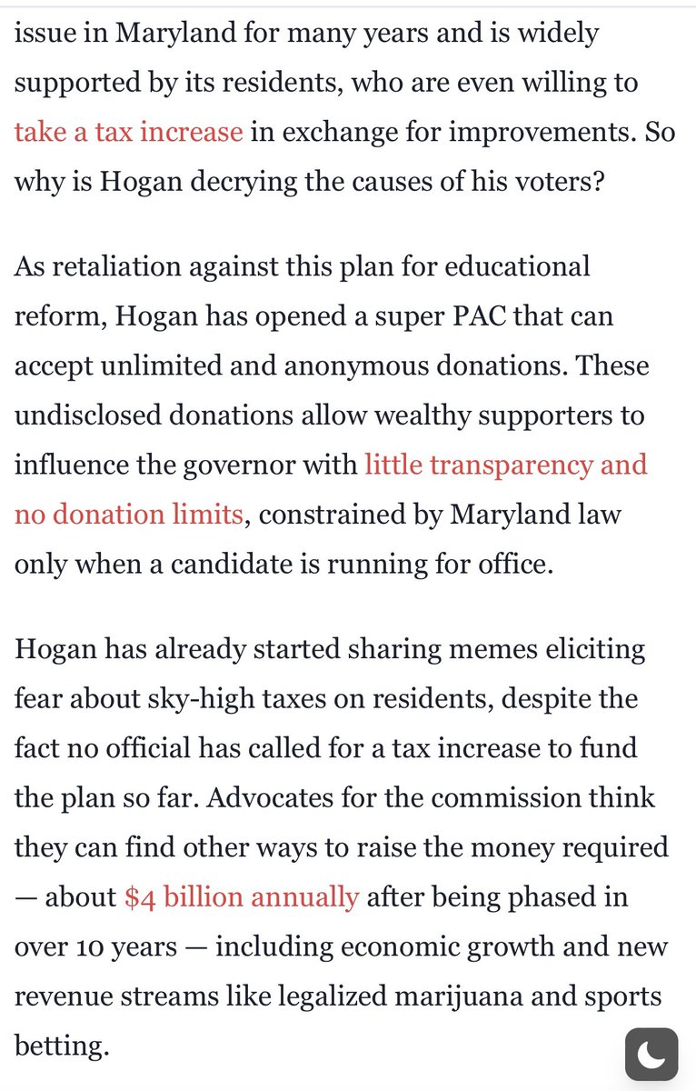 @paulmgardner Hogan’s votes and agenda align with his backers 👉 #KochNetwork #DarkMoney & #ALEC 

Voters here are sick & tired of the press & out of state peeps running PR for him.. WE know better! 

“Dark money aids Hogan’s fight against education in Maryland”
👉 dbknews.com/2019/11/01/mar…