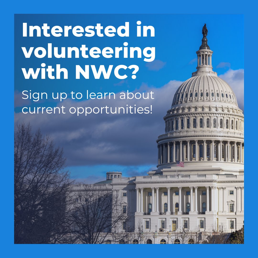 🙌 NWC is seeking volunteers for in-person events in Washington, D.C. and for weekly office assistance. Fill out our volunteer general interest form to sign up for email blasts with current and ongoing opportunities ➡️ ow.ly/caFG50Rejqv