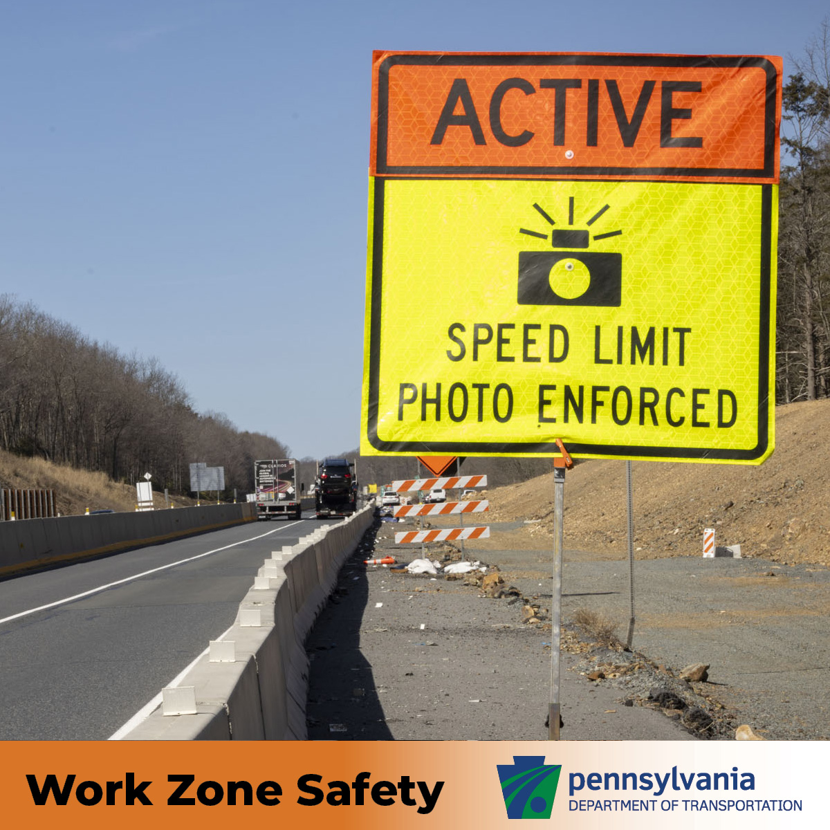 Work zones are temporary; actions behind the wheel can last forever. PA’s Work Zone Speed Safety Cameras encourage drivers to slow down & pay attention when driving through work zones. More info: ➡️️ penndot.pa.gov/workzonesafety ➡️ workzonecameras.penndot.gov #NWZAW #WorkZoneSafety