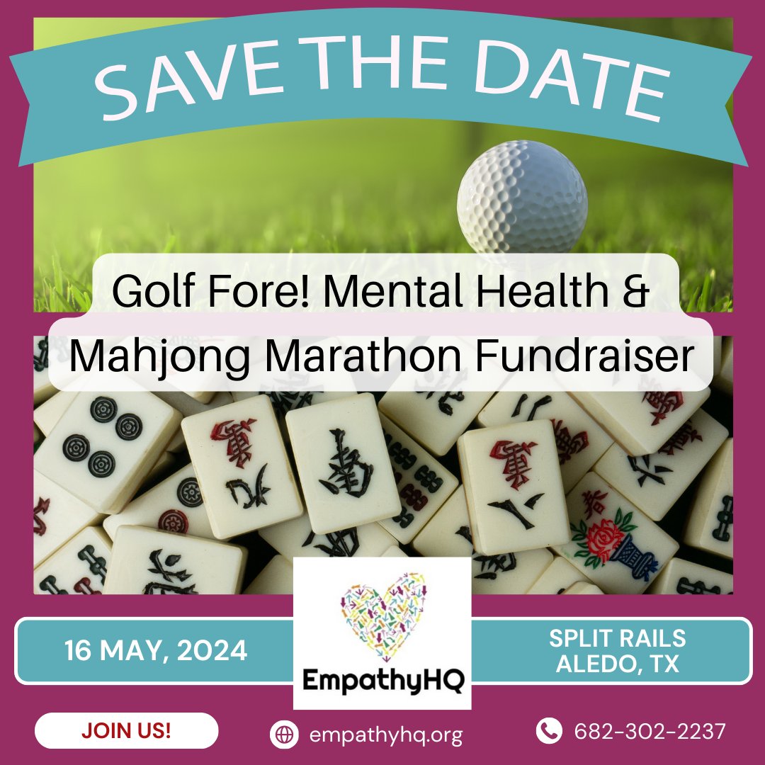 🌟 Save the date - May 16th! 🌟 A day of fun and philanthropy at EmpathyHQ's Golf and Mahjong Marathon! 🏌️‍♂️Tee off as a player or sponsor at givebutter.com/GolfForeMental… or 🀄️shuffle those tiles and connections at givebutter.com/c/Mahj/ 🤩 Fun and friendly competition for a cause.
