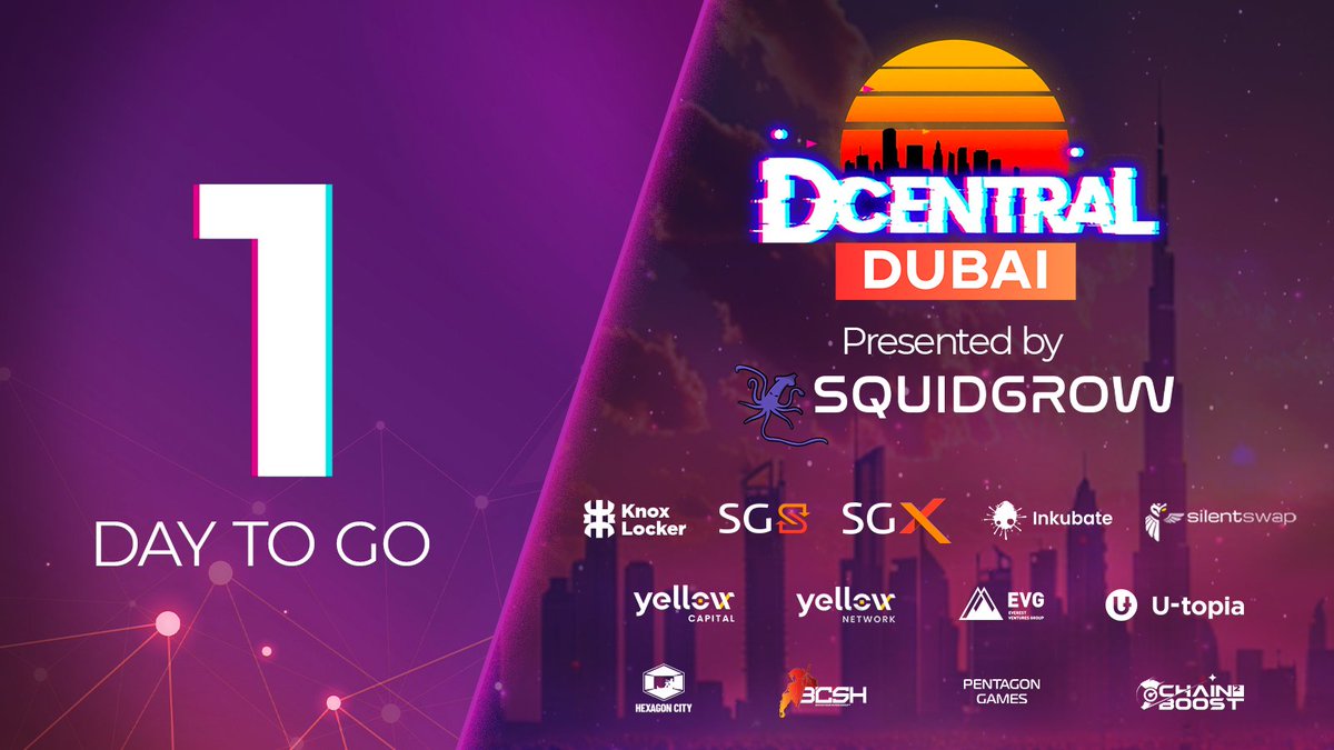 Tomorrow's the big day! The world's largest Web3 party kicks off in the City of Gold at @DcentralCon Dubai 2024 🇦🇪 3 days of unforgettable events from the luxurious yacht party to electrifying club nights with @DJBLISS! We're excited to see you there! Get your tickets here:…