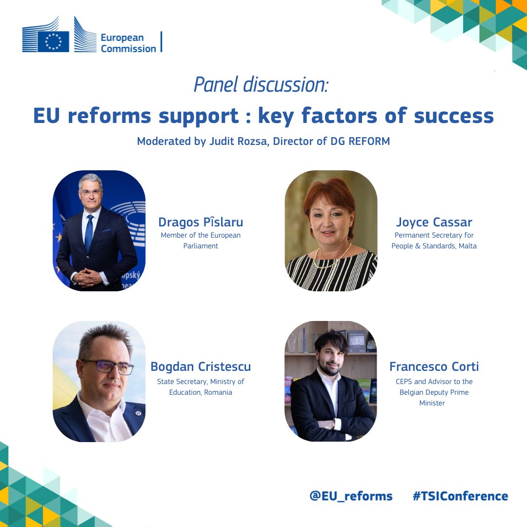 ⚡️Great news! We are happy to announce our panel ‘EU reforms: key factors of success’ has just been updated and now includes @CEPS_thinktank’s Francesco Corti, alongside MEP @Dragos_Pislaru, Bogdan Cristescu and Joyce Cassar. 📌Learn more on 👉europa.eu/!QVTVM3