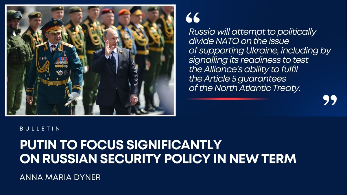 Russia's main goal for Vladimir Putin's upcoming term will be to achieve the goals of the so-called special military operation in Ukraine, but also the reconstruction of the Euro-Atlantic security system. @Anna_M_Dyner analyses what this could mean for Ukraine and NATO. ➡️…