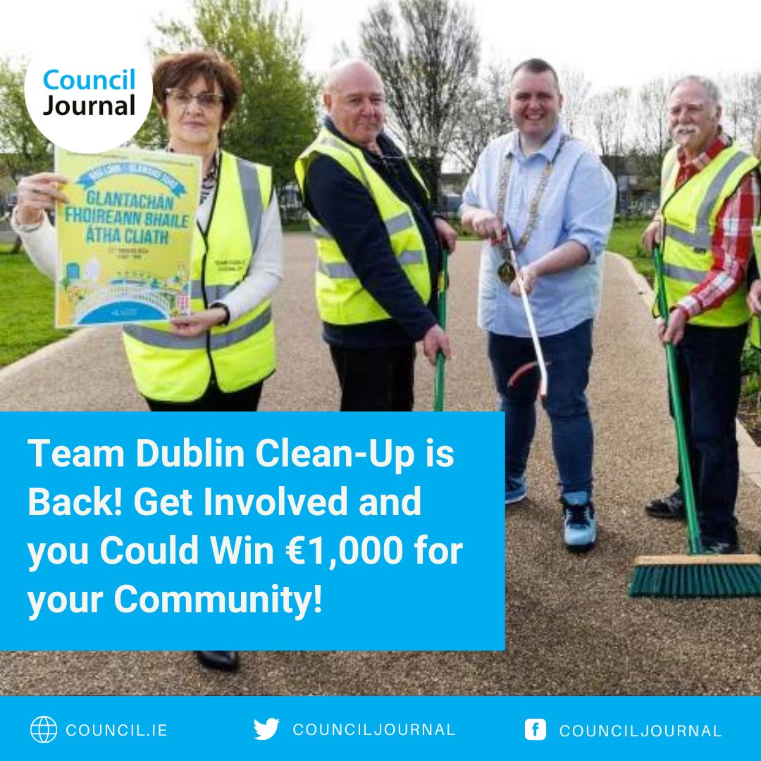Team Dublin Clean-Up is Back! Get Involved and you Could Win €1,000 for your Community!

Read more: council.ie/team-dublin-cl…

#DublinCityCouncil #dublincommunitycleanup #DublinCommunity #DublinCity