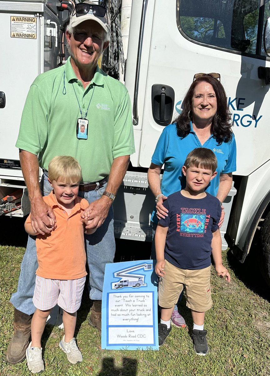 On National Lineworker Appreciation Day we are with these sweet kiddos at Woods Road Child Development Center in @Flo1Schools in @scflorencecity to show them all the things a @DukeEnergy Lineworker does on a daily basis. #ThankALineworker