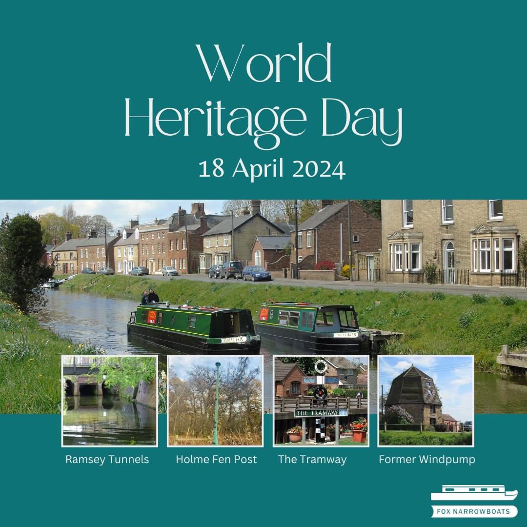 World Heritage Day. Features of the @MLC1862 area #WorldHeritageDay_2024 #ramseytunnels #holmefenpost #windpump #inlandboating #boatsthattweet