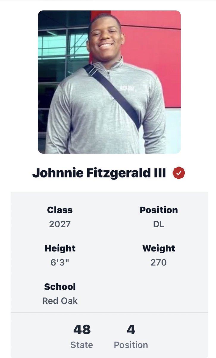 Thank you @PrepRedzoneTX for the ranking me #4 DL in Texas for C/O 2027. @All4OneLineman @NICO_Trenches @HawkHypeMan @CoachTraun @rohawksfootball @TheUCReport @UANextFootball @Rivals_Jeff @RivalsLandyn @RivalsFriedman @On3Recruits @GPowersScout @JFITZ_II
