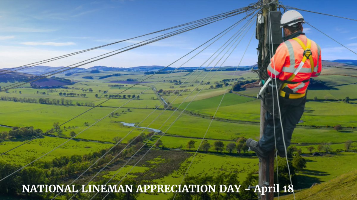 Today is linemen appreciation day. Remember, if there were no linemen, there'd be no power. #NationalLinemanAppreciationDay