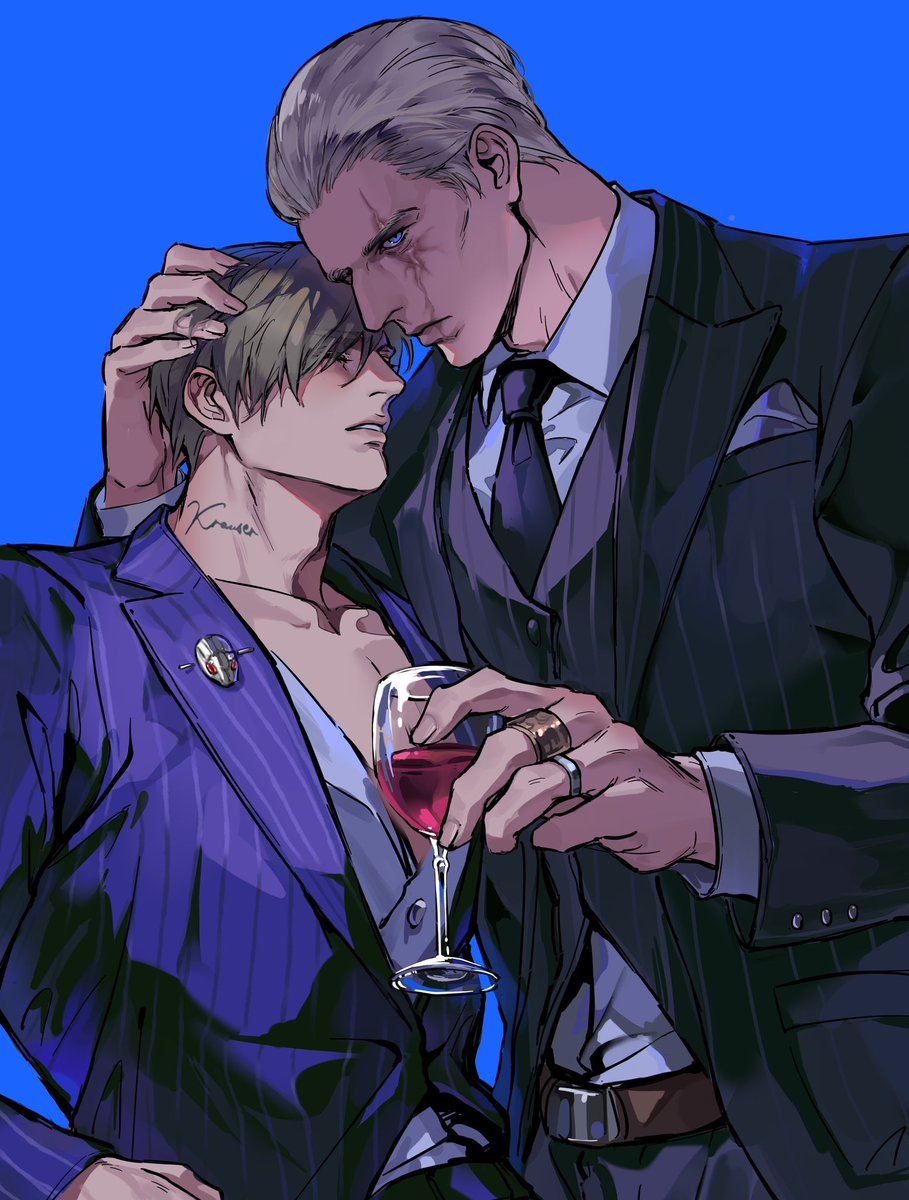 UUchipmunk's tweet photo. #kreon #metaltango #LeonKennedy #JackKrauser 
Godfather and his pretty husband who once an R.P.D cop https://t.co/3NDvU2wLt0