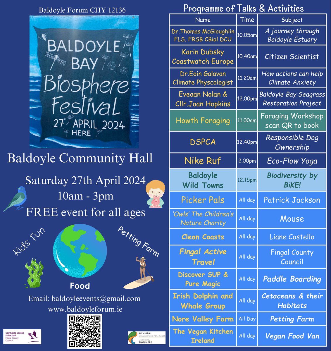 Dont forget to pop down to <a href="/BaldoyleF/">Baldoyle Forum Clg</a> for the 2nd fantastic #Baldoylebaybiosphere2024.  

Saturday 27th April
10am to 3pm

Check out the amazing line up below👇🏻

See link below to see what happen last year:
youtu.be/Q1u77E9DpY4

Big 🙏🏻to <a href="/EVENTSinFingal/">Events in Fingal</a> for help with Funding.
