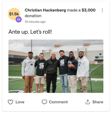 The very FIRST donor to Retain The Roar... @chackenberg1. I just followed Hack's lead and contributed. Now we're challenging all lettermen to be part of this! Our teammate Brad Bars is matching the first $50k raised! Give ➡️ happyvalleyunited.com/retaintheroar