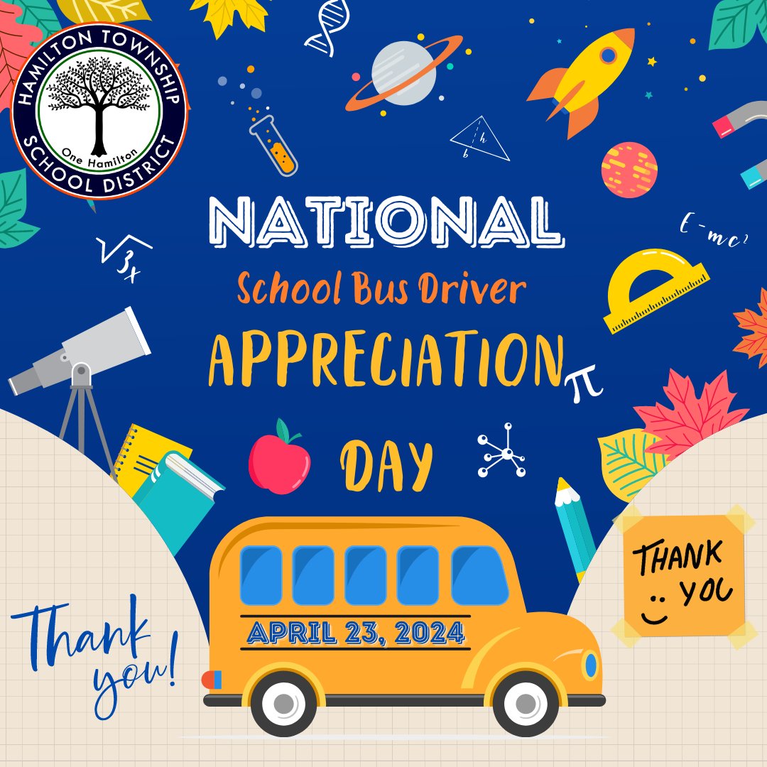 New for 2024 🚌 The Office of Bus Safety has selected the 4th Tue, in April as National School Bus Driver Appreciation Day. Say 'Thank You' to your child's school bus driver today. #HTSD #HTSDpride @ScottRRocco @HTSDSecondary @LauraGeltch