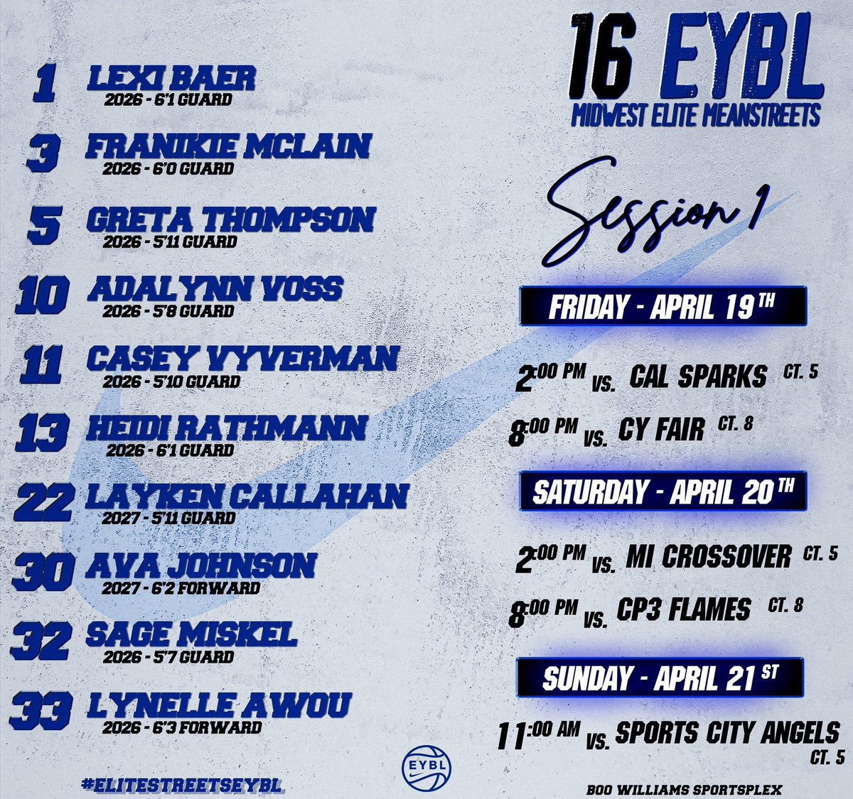 Come check us out as we ball out in Milwaukee at the <a href="/USJN/">USJN</a> Windy City Classic and in Hampton, VA for Session 1 of the <a href="/NikeGirlsEYBL/">Nike Girls EYBL</a>