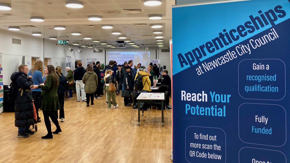 A fantastic turnout at Newcastle City Council's Apprenticeship recruitment event at City Library and Work & Thrive today. Lots of great vacancies to start your career with the Council. #apprenticeships #employmentsupport #Goodwork 
@NewcastleCC @InformationNow1 @YourHomes